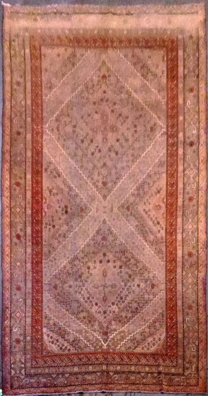 East-Turkestan Samarkund Hand-Knotted Natural Wool Rug 13'3'' X 7'0'' Pan02389166
